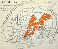 Brennendes Hamburg 1842-Stadtplan