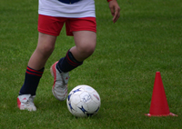 Fußballspieler beim Training