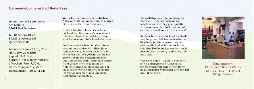 Borschüre - Beispiel einer Bibliothek - Biblioguide/Lesemeer
